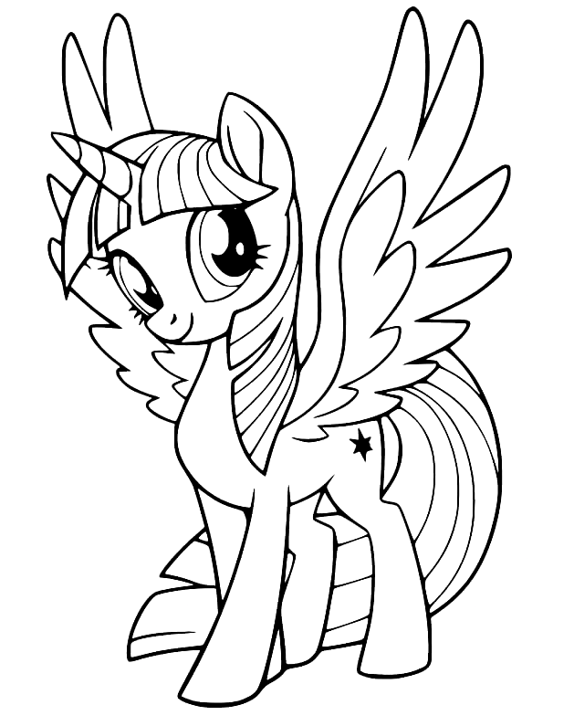 Twilight Sparkle Smiling Coloring Pages