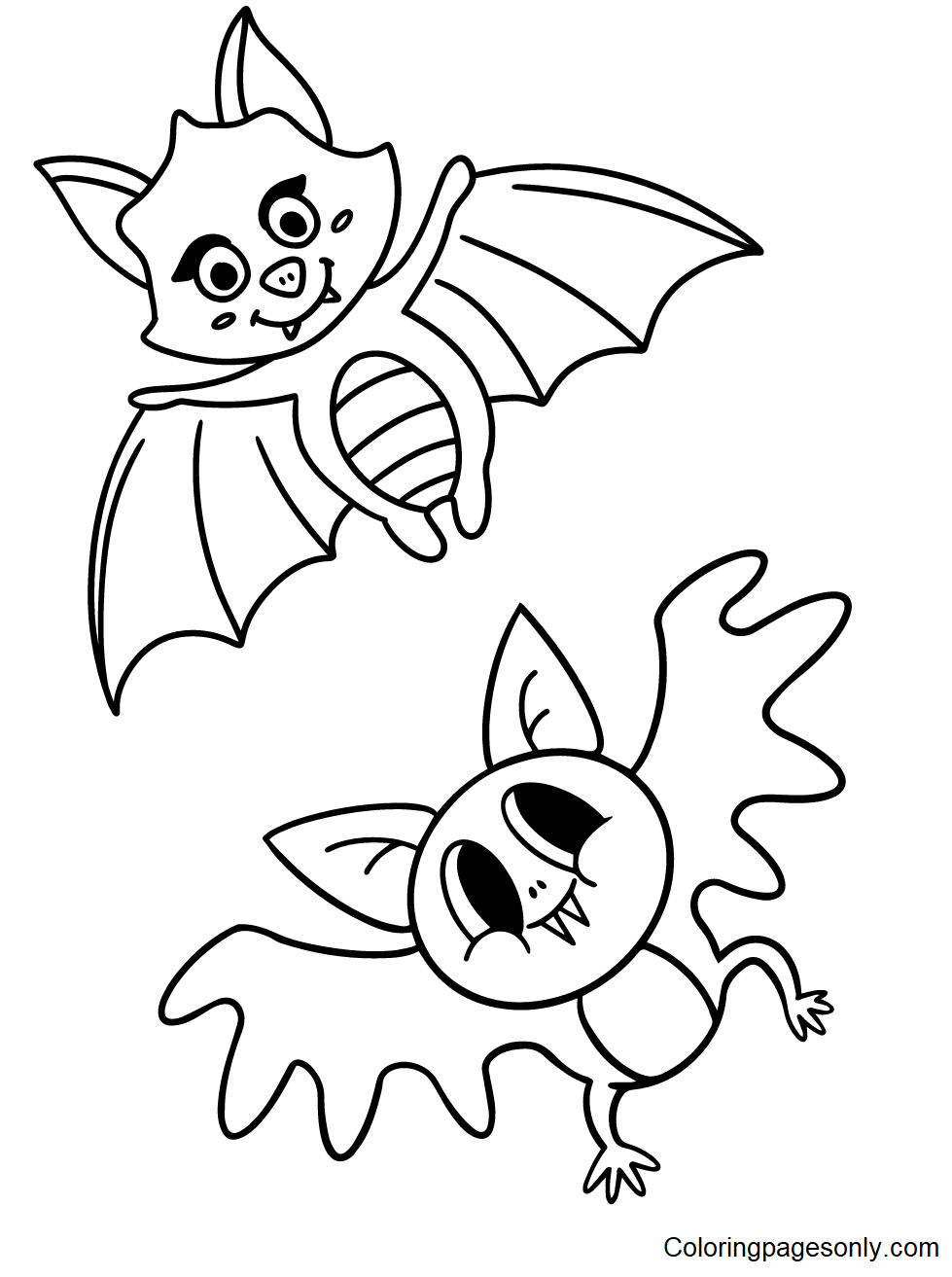 Two Bats Coloring Pages