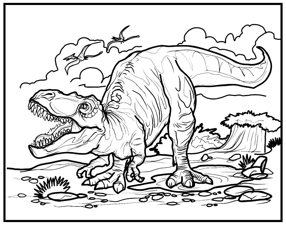 150 Desenhos de T-Rex para Colorir e Imprimir