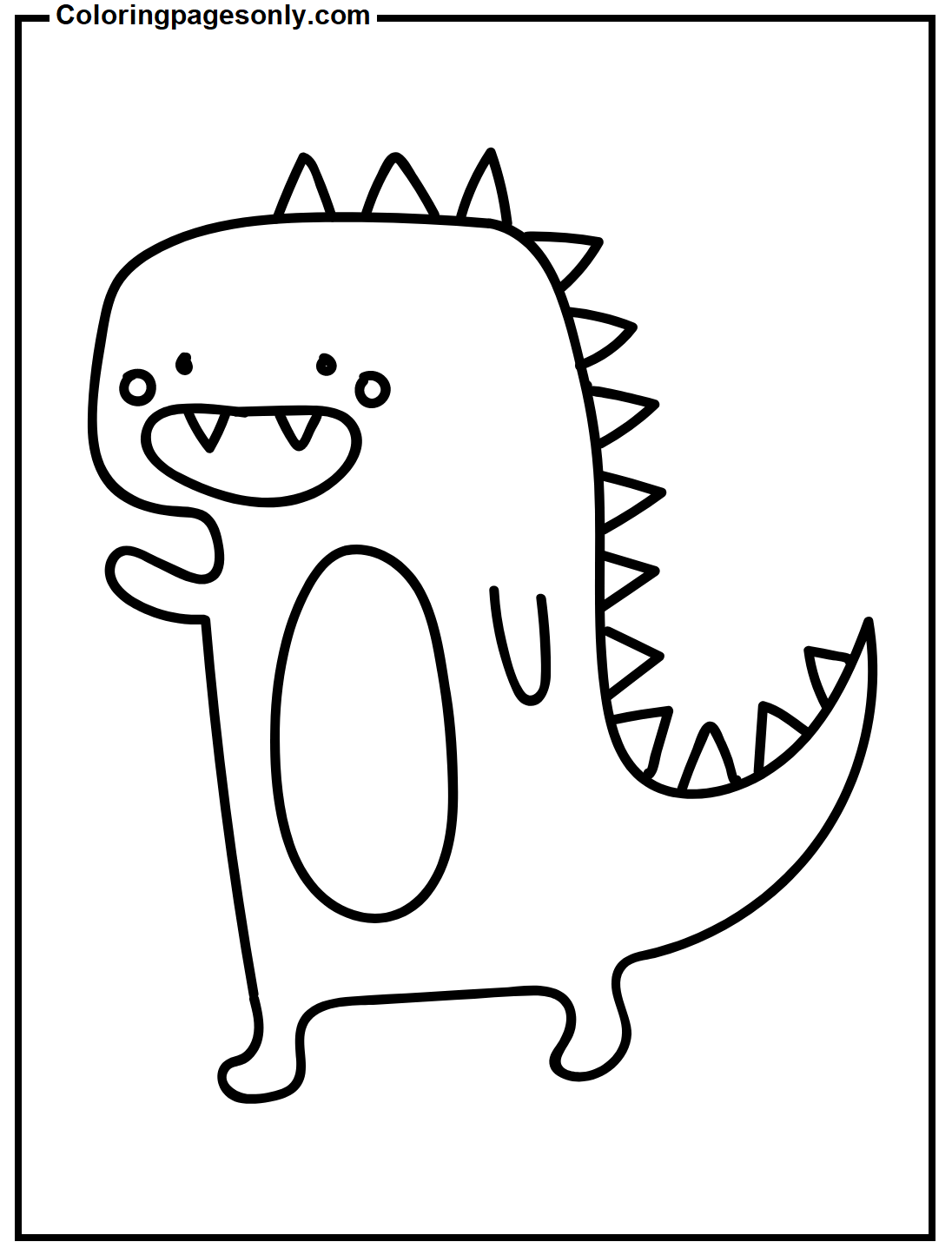Waving T-Rex Coloring Pages