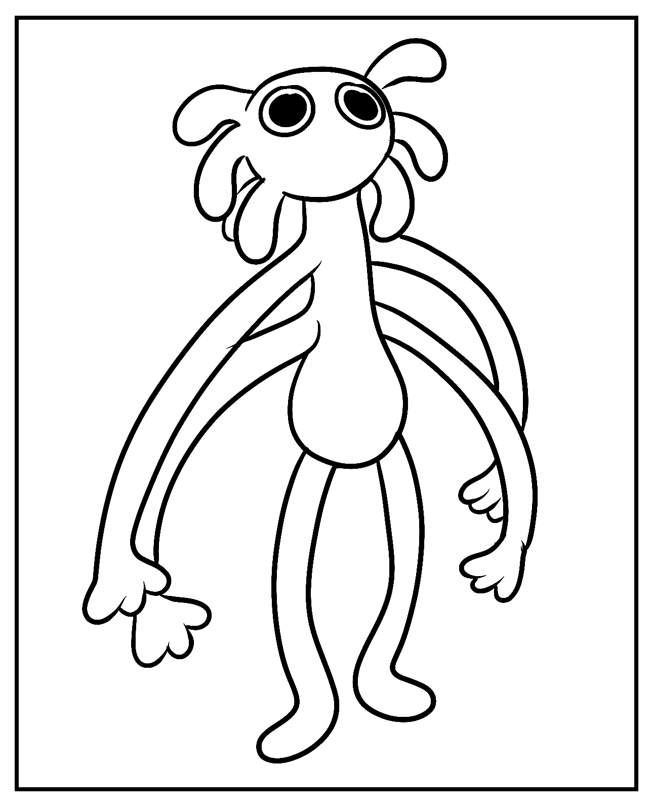 Yellow Rainbow Friends 2 Coloring Pages