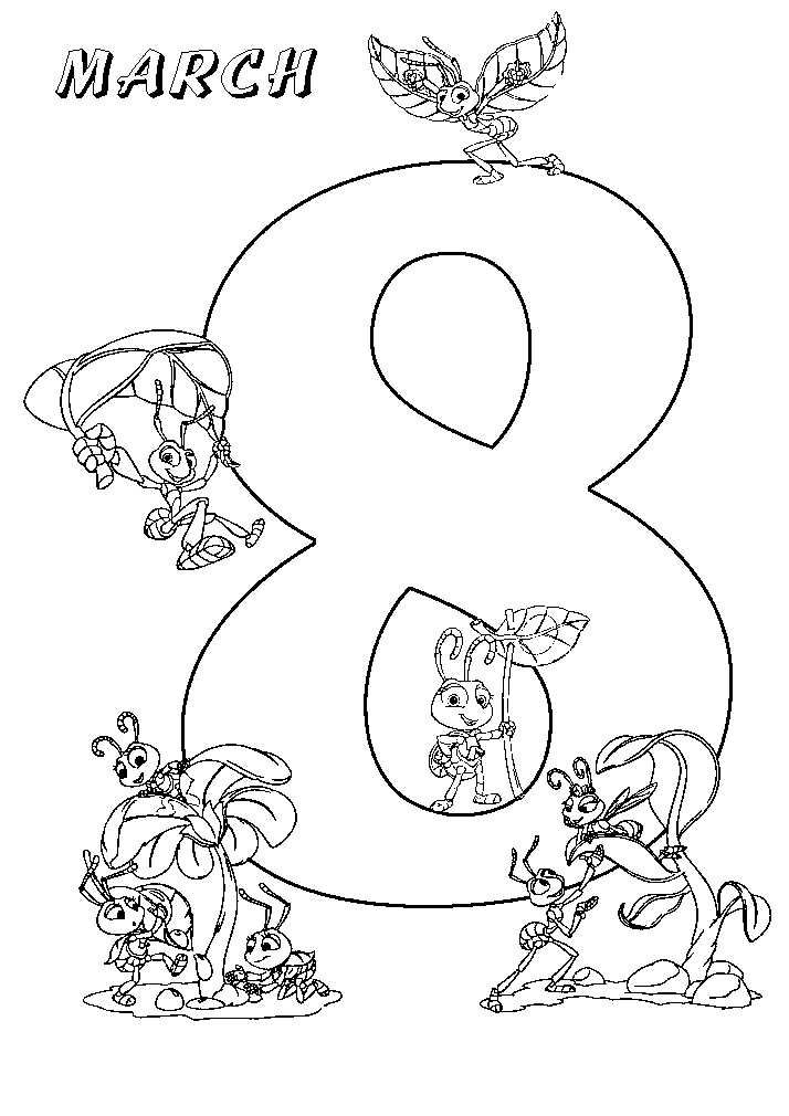 8th March And Flying Ants Coloring Pages