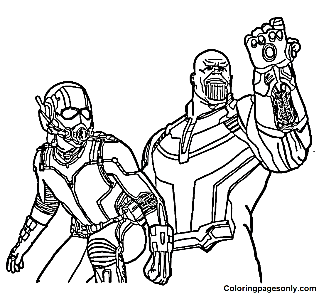Ant Man with Thanos Coloring Pages