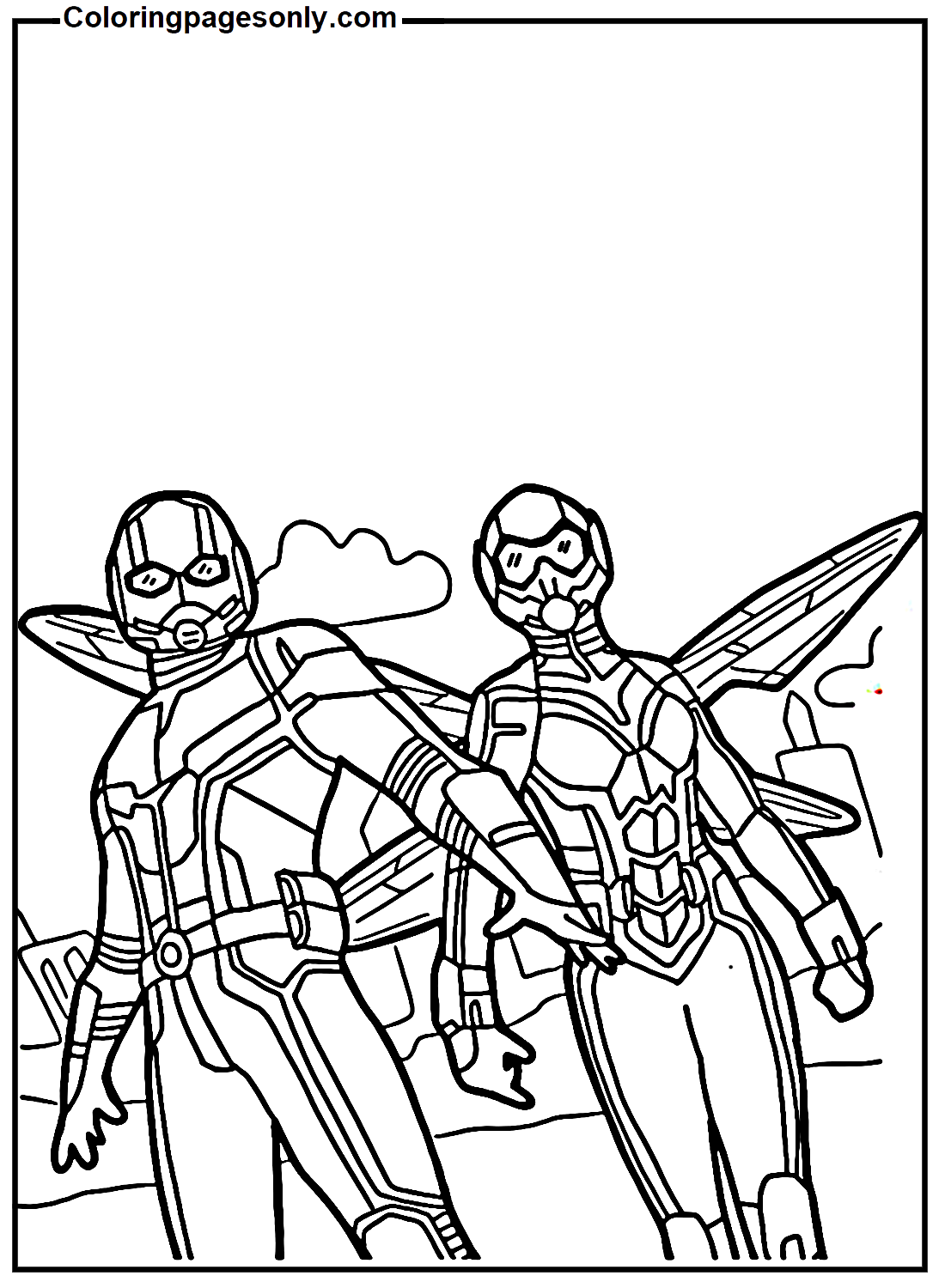 Ant-Man with Wasp Coloring Page