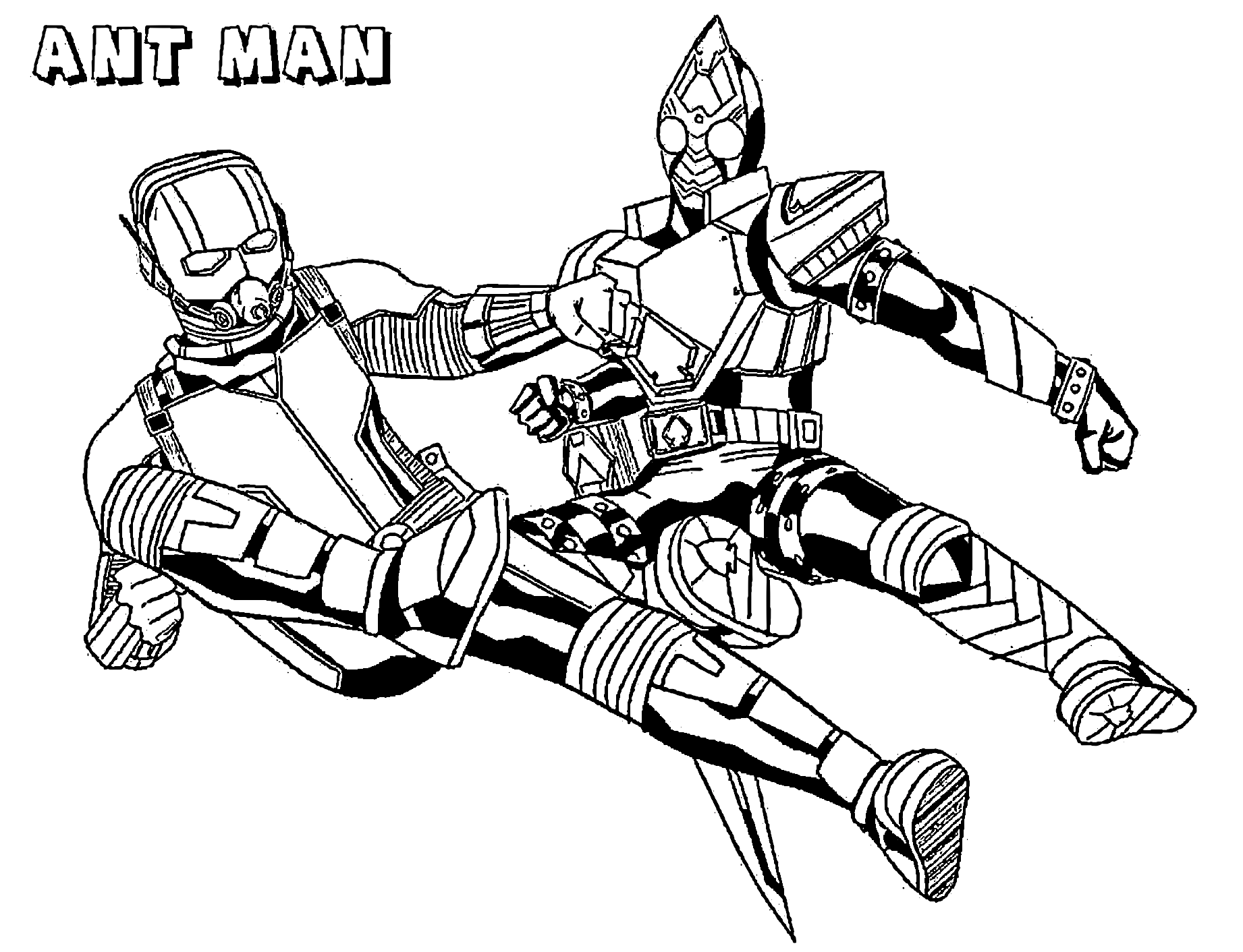 Ant-man fights to Darren Cross in robot form Coloring Page