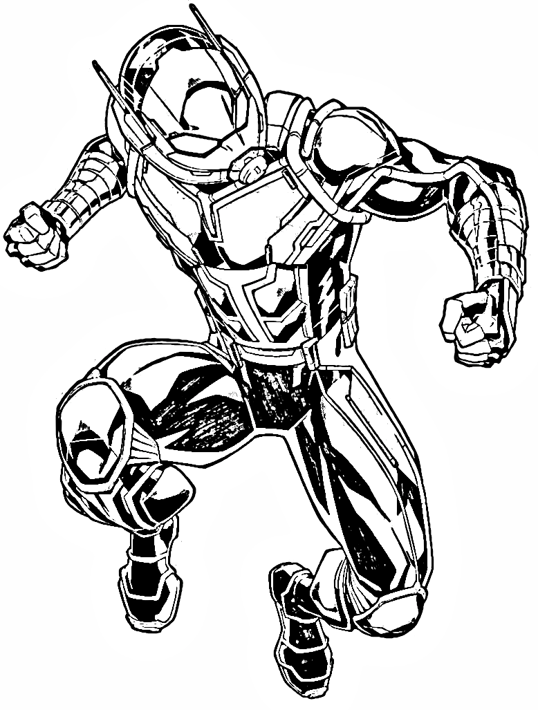 Ant man prepares to hit the punch Coloring Pages