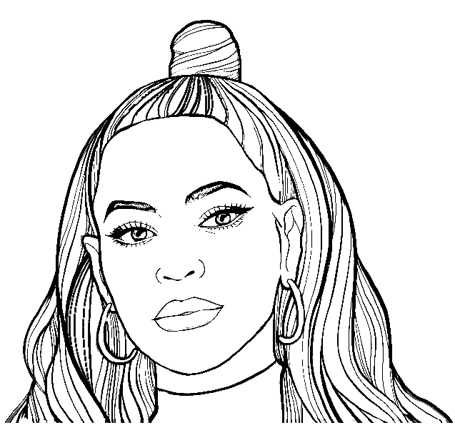 Beyonce Singer Image Coloring Pages