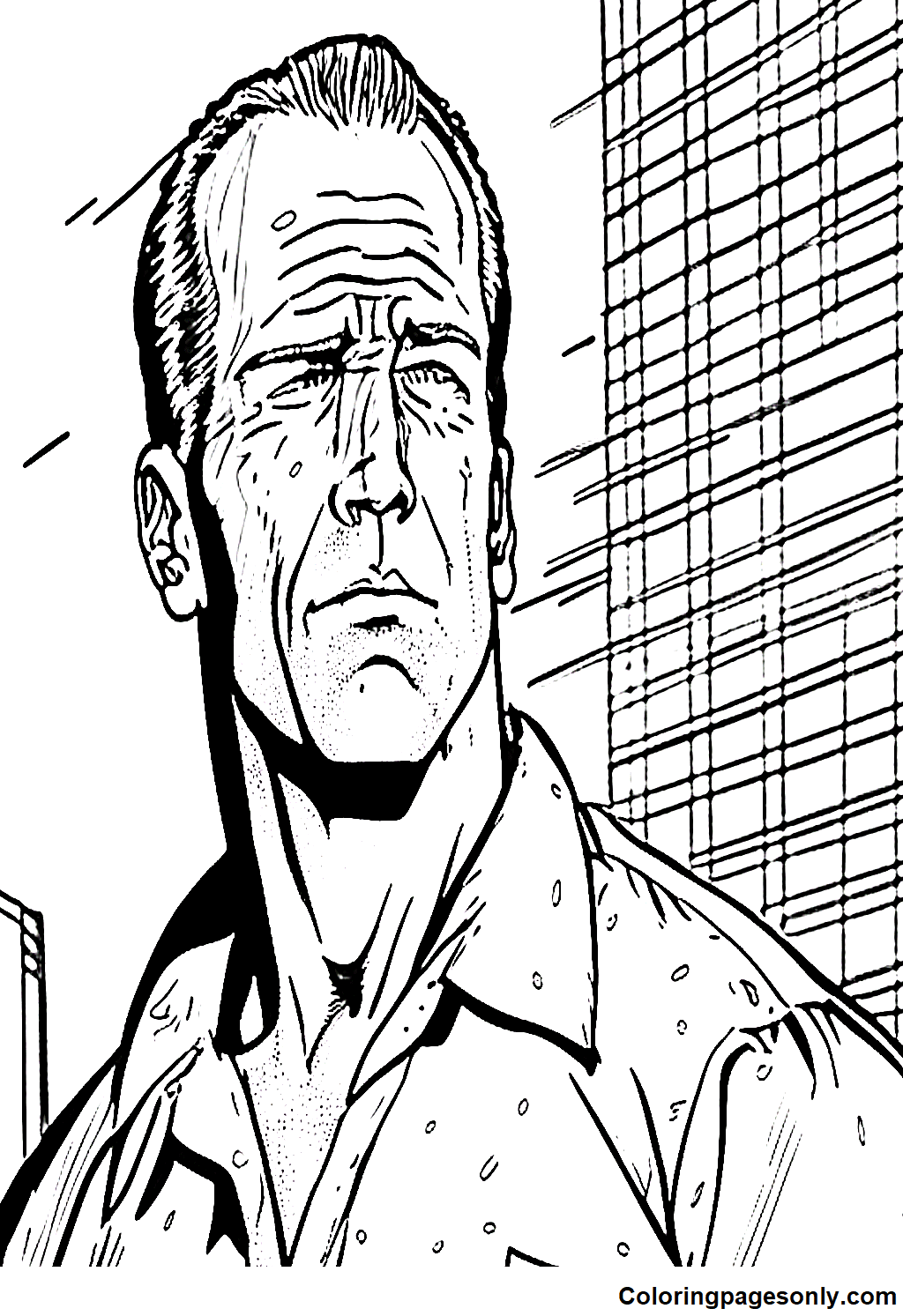 Bruce Willis as John McClane Picture Coloring Pages