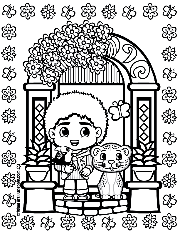 Chibi Antonio and Parce Coloring Pages