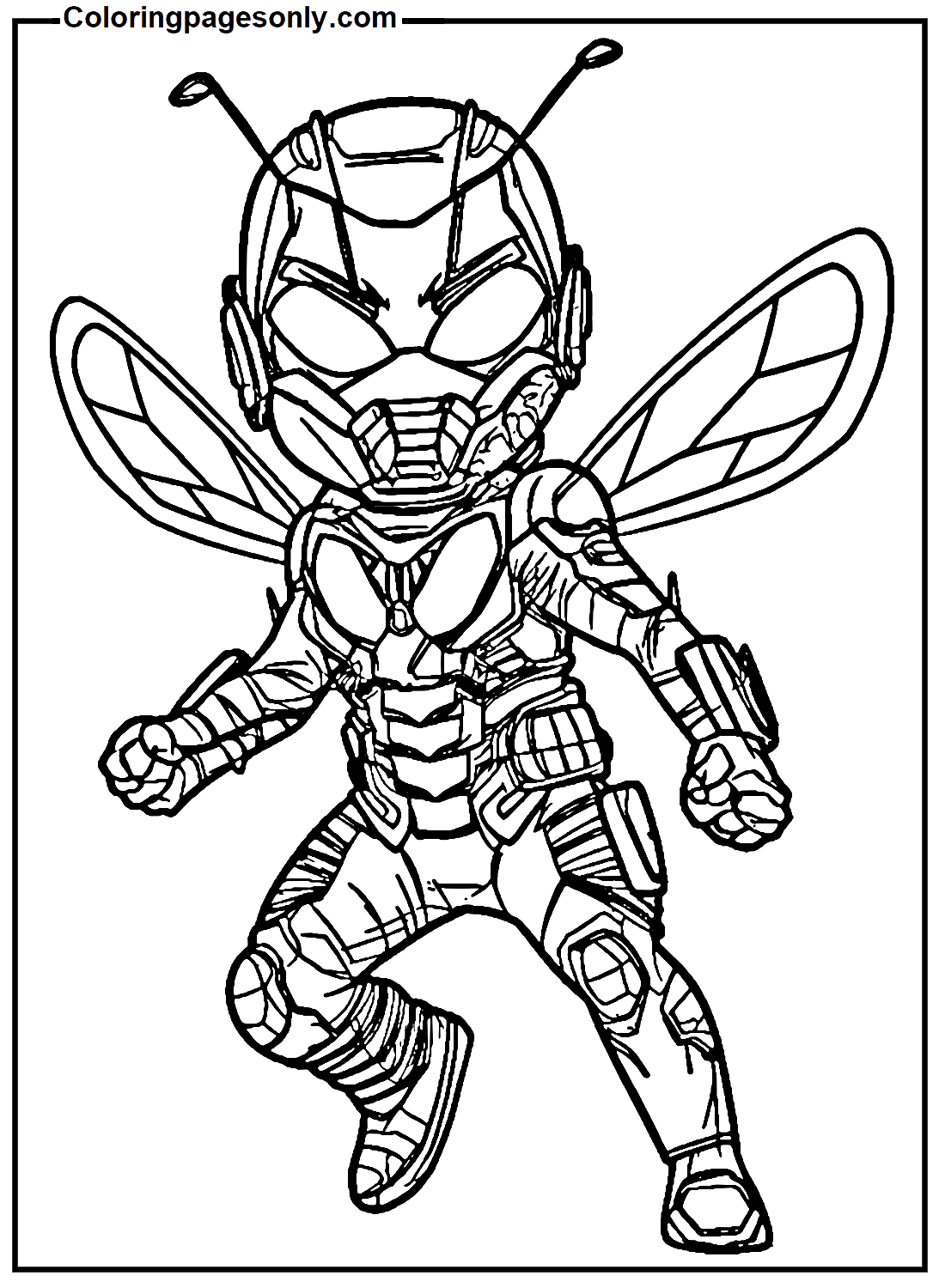 Cute Ant Man With Wing Coloring Pages