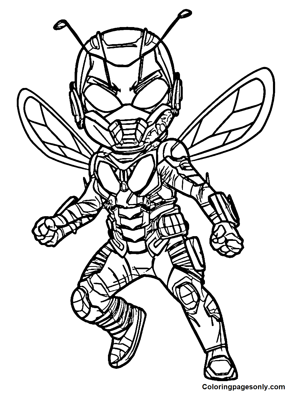 Cute Ant Man with Wing Coloring Pages
