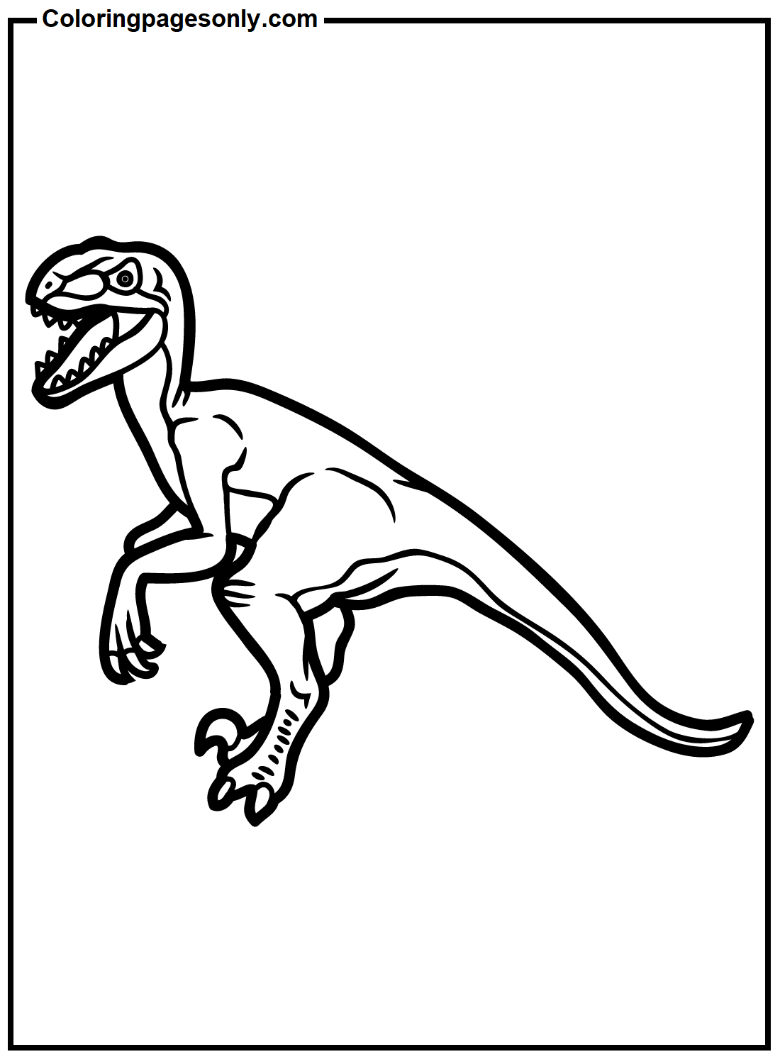 Dinosaur Velociraptor Printable Coloring Pages