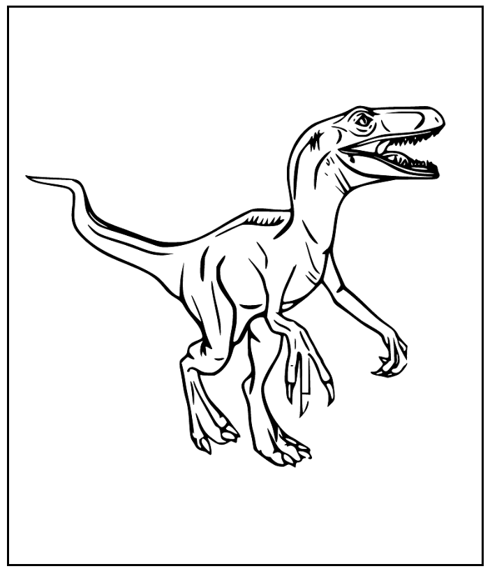 Dinosaur Velociraptor For Kids Coloring Pages