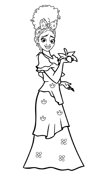 Dolores Madrigal and Flower Coloring Pages