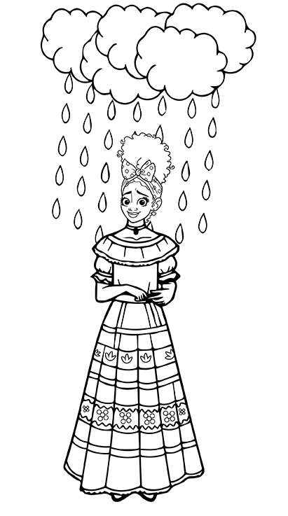 Dolores Madrigal and Rain Coloring Pages