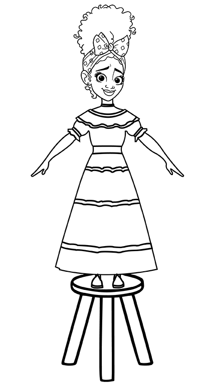 Dolores Standing on Chair Coloring Pages