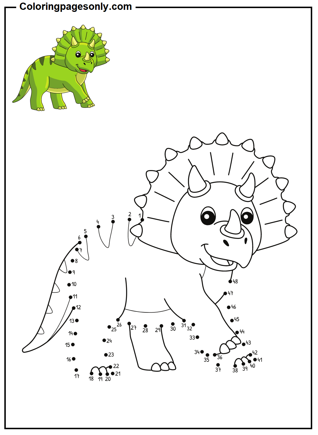 Dot to Dot Triceratops from Triceratops