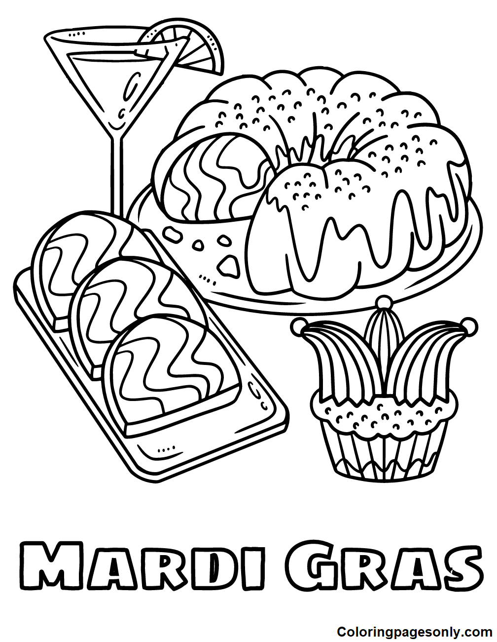 Fat Tuesday – Mardi Gras Coloring Pages