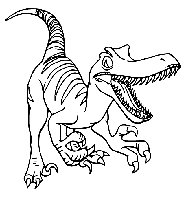 Fierce Velociraptor Coloring Page