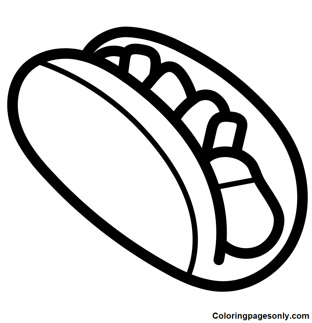 Free Hot Dog Coloring Pages