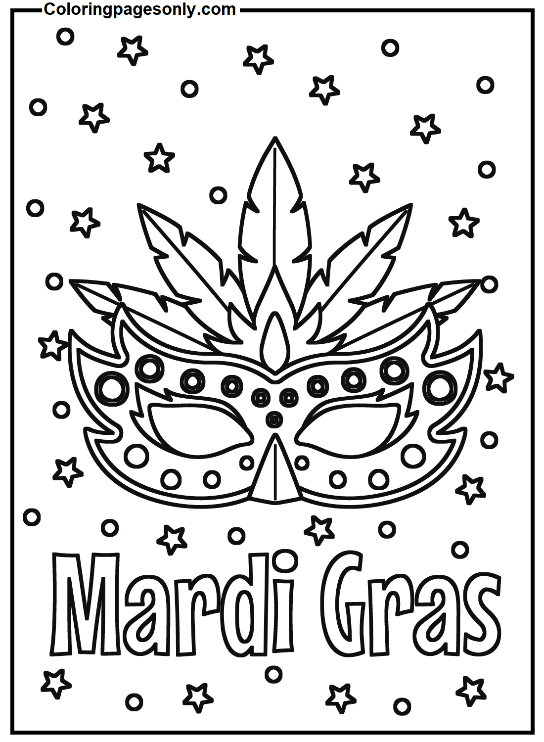 Free Mardi Gras Coloring Page