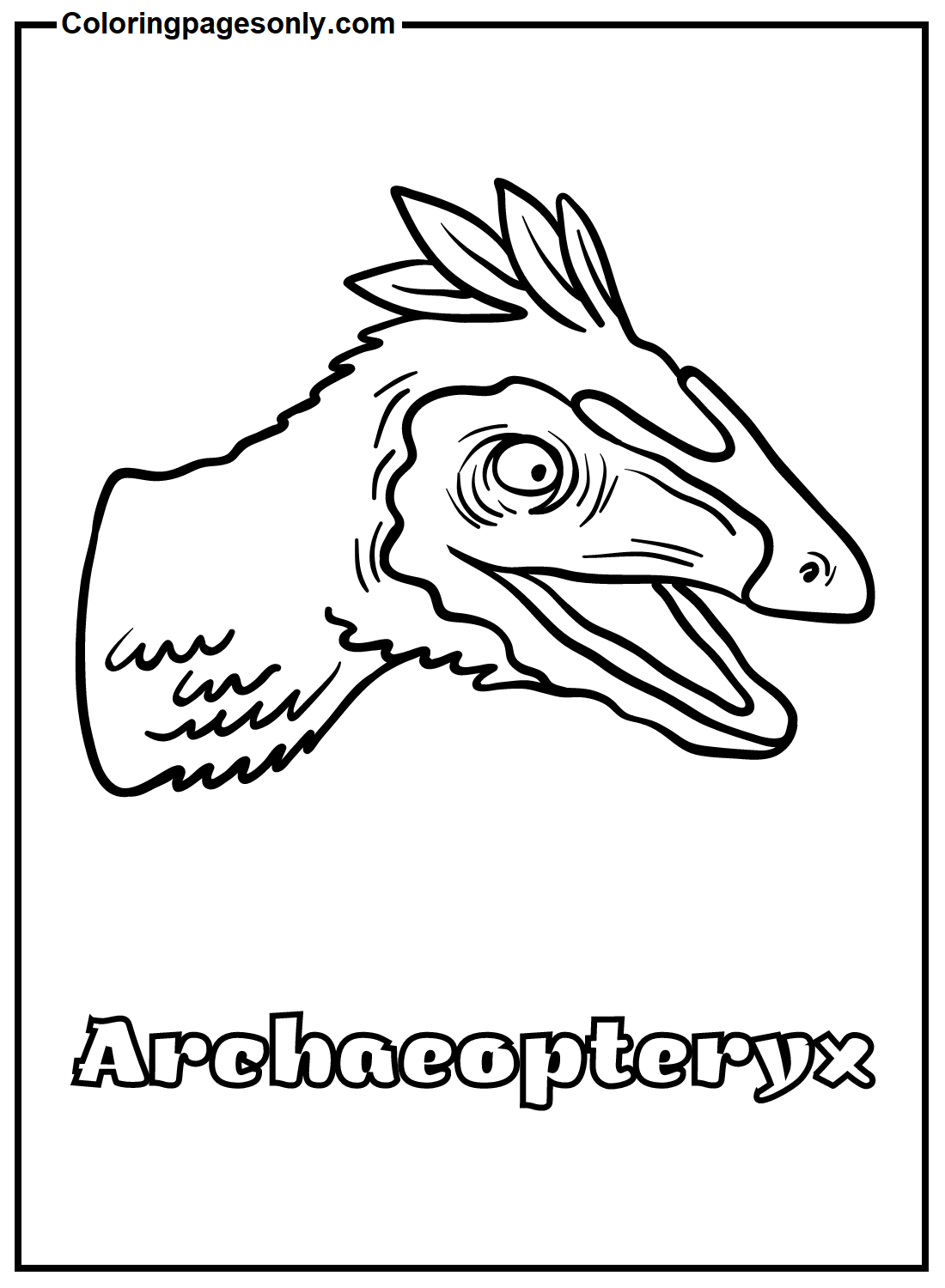 Desenho para Colorir de Arqueópterix Imprimível Gratuitamente