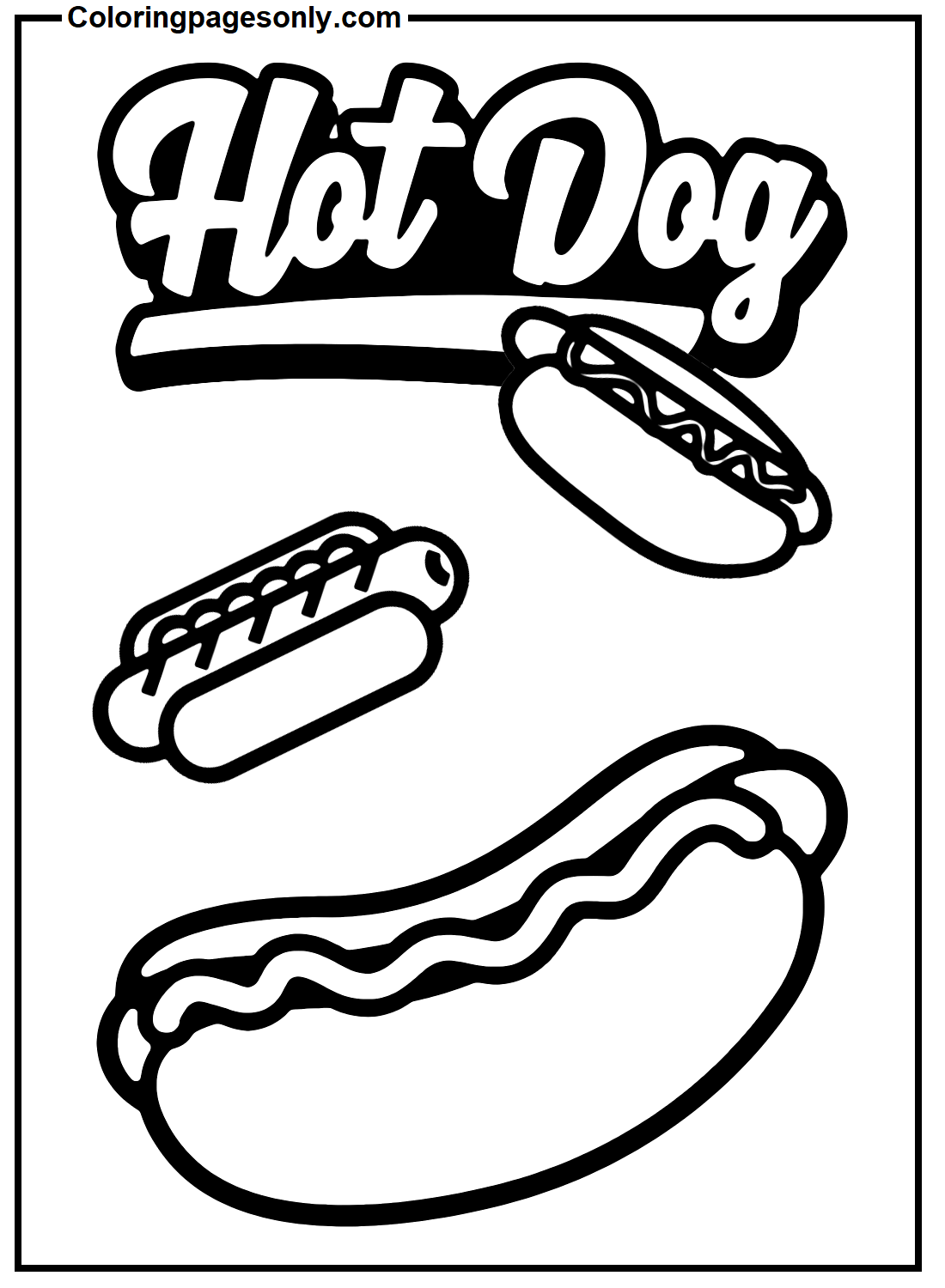 Free Printable Hot Dog Coloring Pages