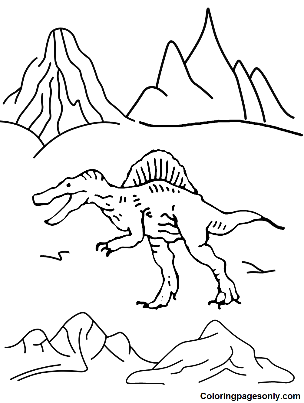 Free Spinosaurus Coloring Page