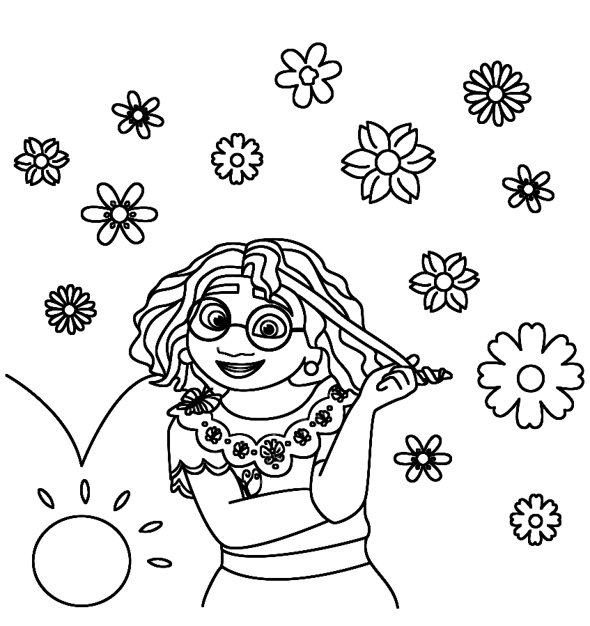Happy Mirabel Coloring Pages