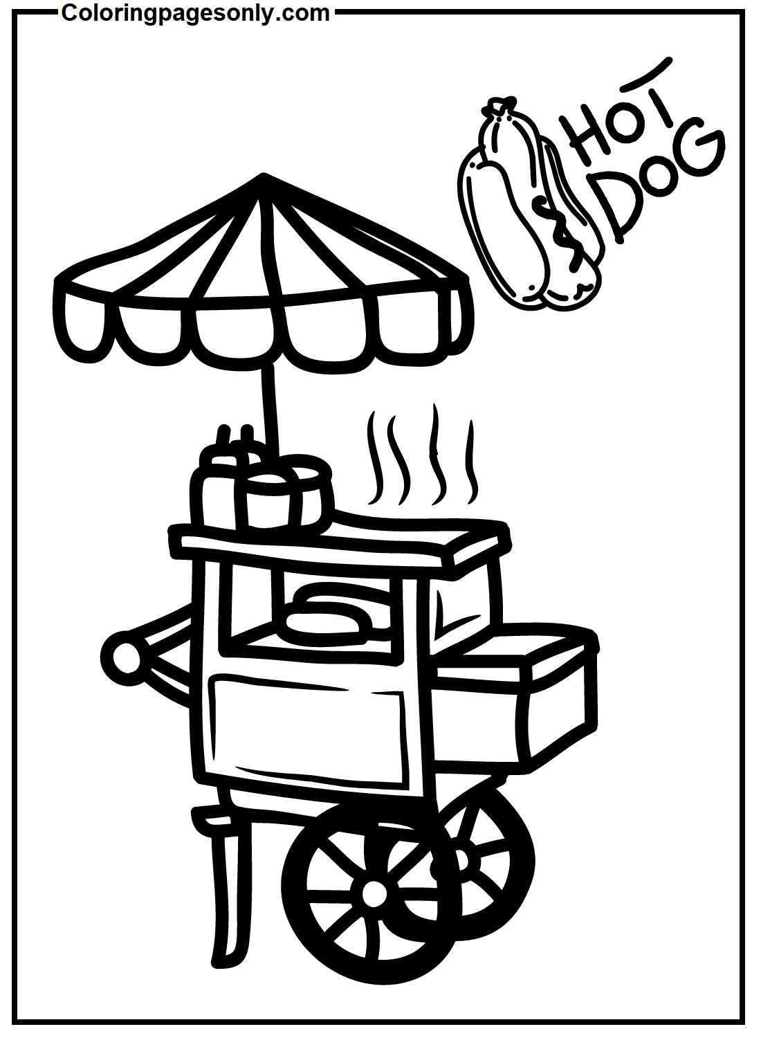 Hot Dog Cart Coloring Pages