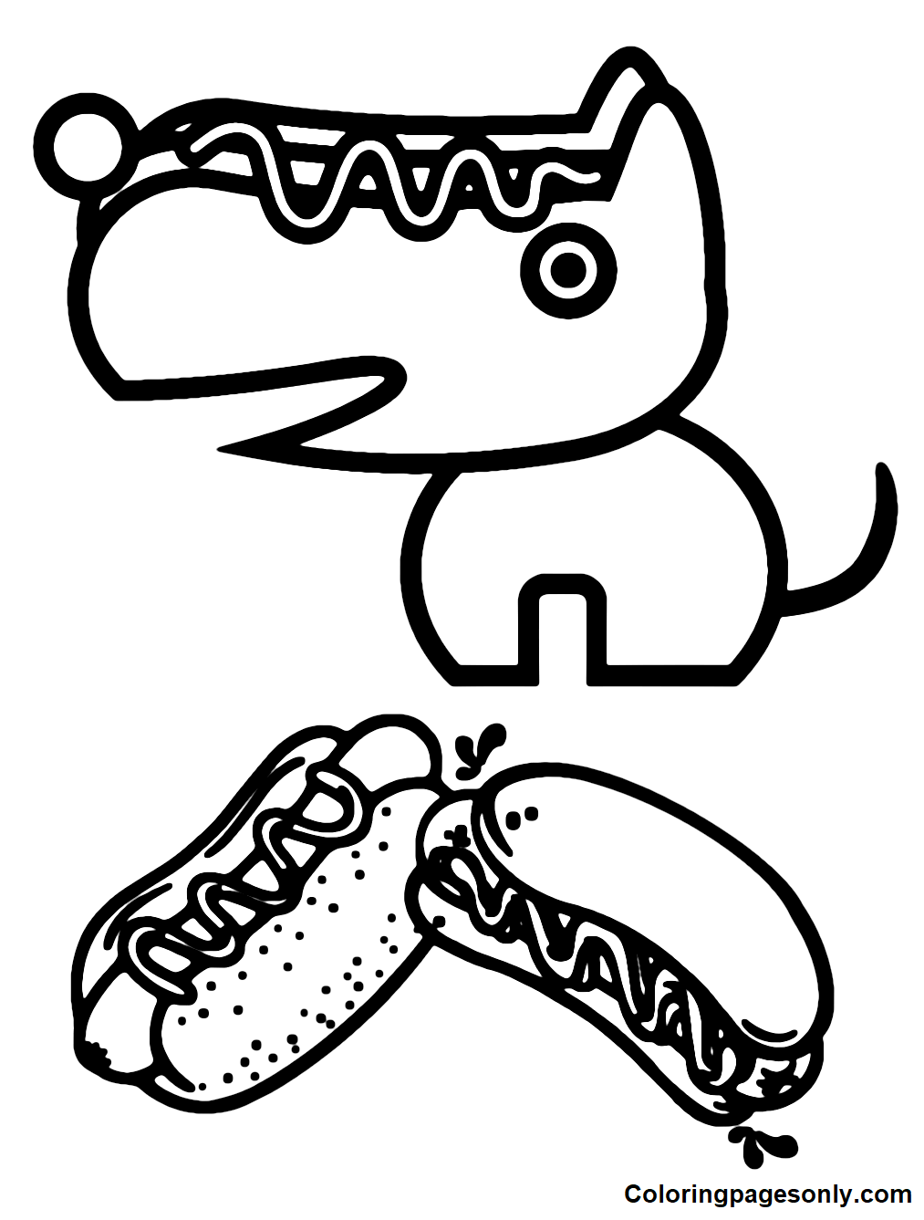 Hot Dog Mascot Coloring Pages