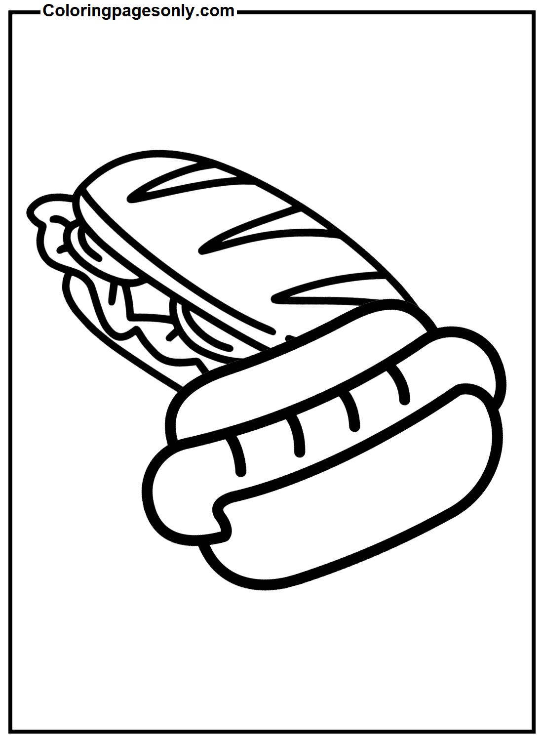 Hot Dog With Sandwich Coloring Pages