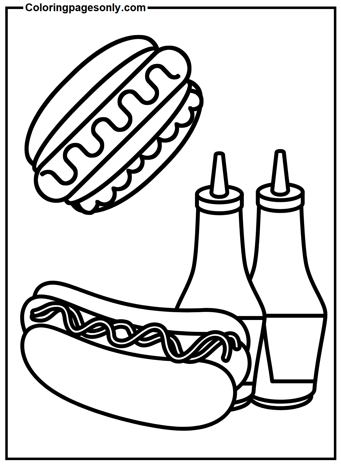 Hot dog con bottiglia di ketchup di Hot Dog