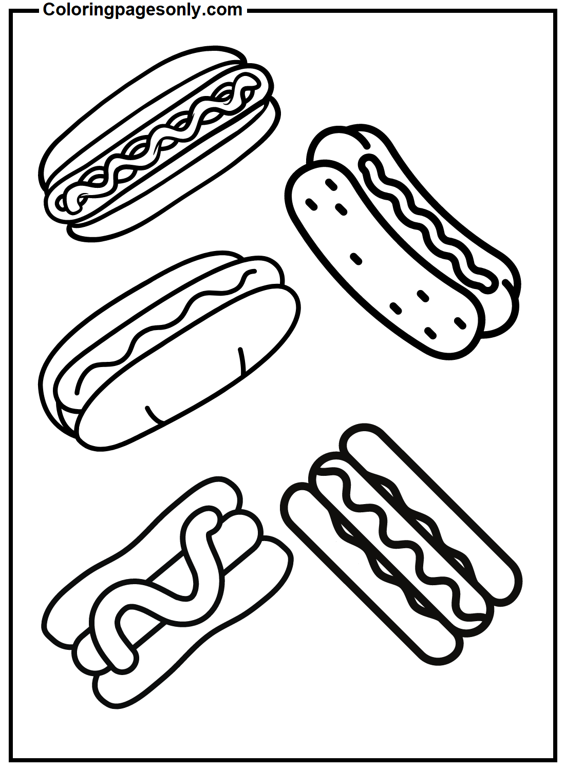 Hot Dogs Coloring Pages
