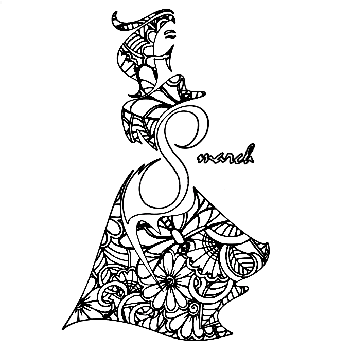 International Womens Day Zentangle Coloring Pages