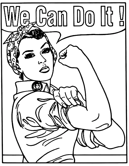 International Womens Day in World War II Coloring Pages