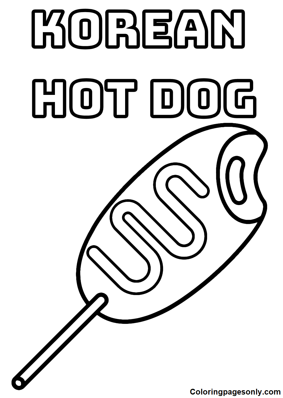 Korean Hot Dog Coloring Pages
