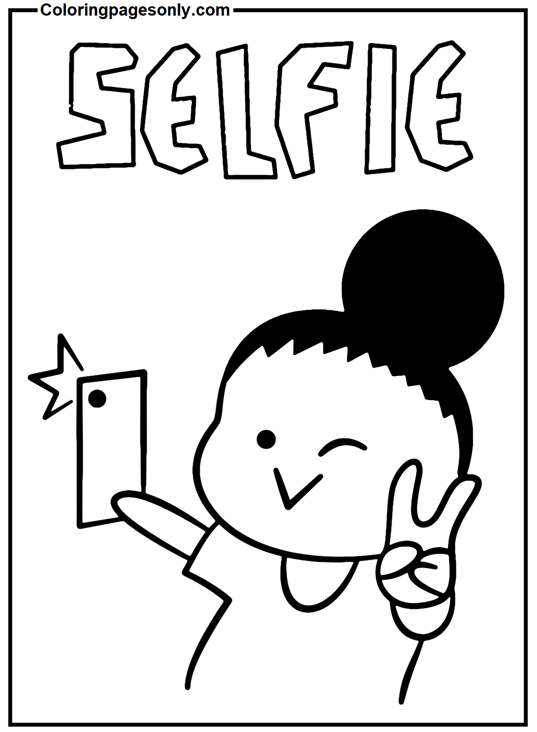 Little Girl Selfie Coloring Pages