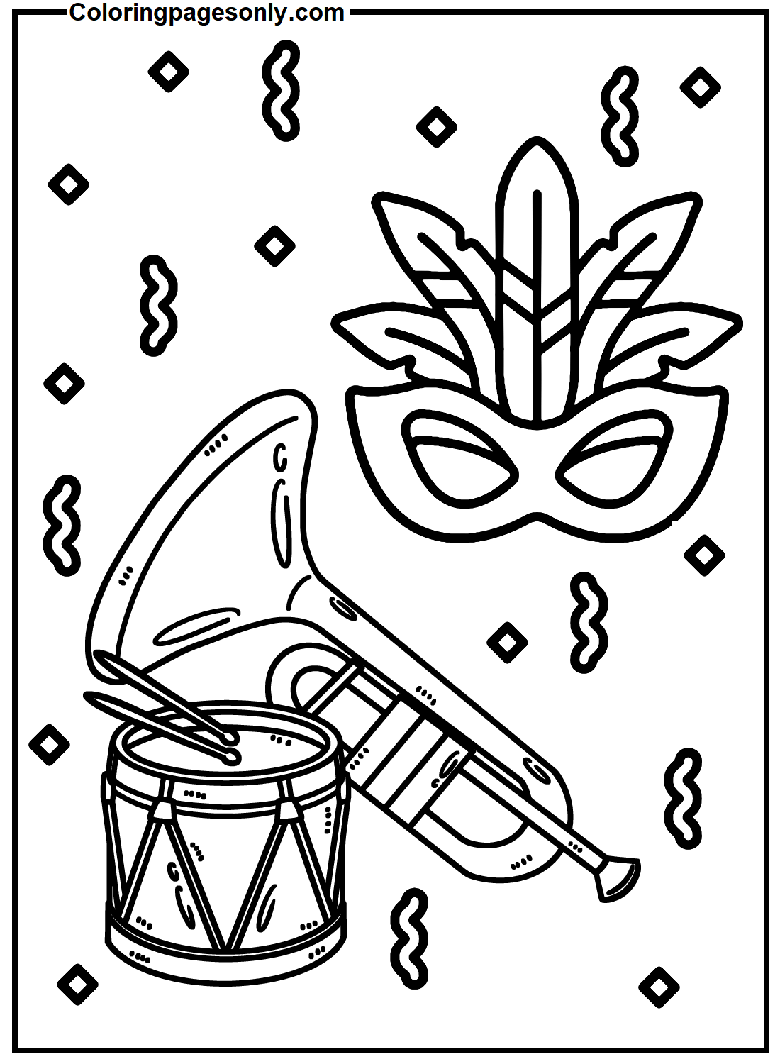 Mardi Gras Free Coloring Pages