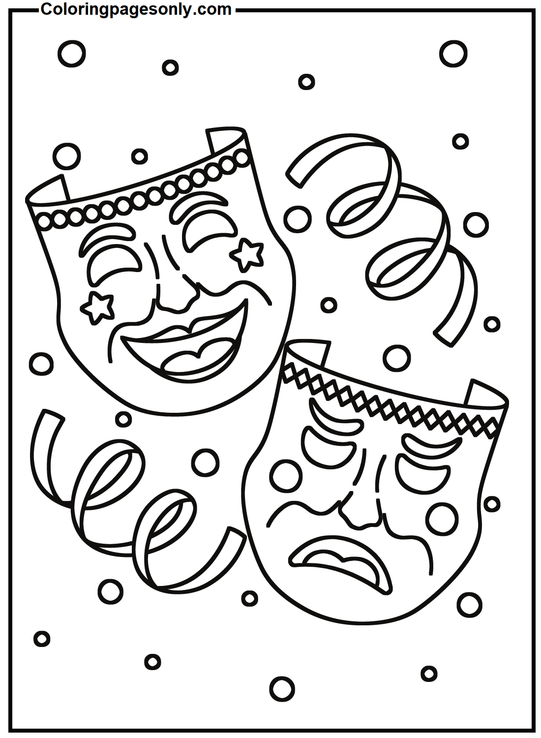 Mardi Gras Mask Image Coloring Pages