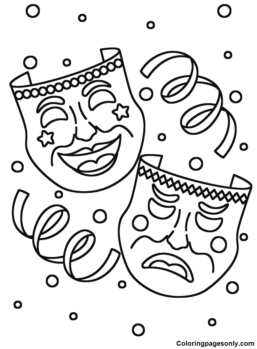 Mardi Gras Mask Image Coloring Pages