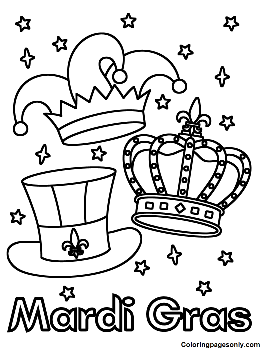 Mardi Gras Picture to Print Coloring Pages