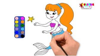 Erstellen von Meerjungfrauenzeichnungen mit vielen Farben