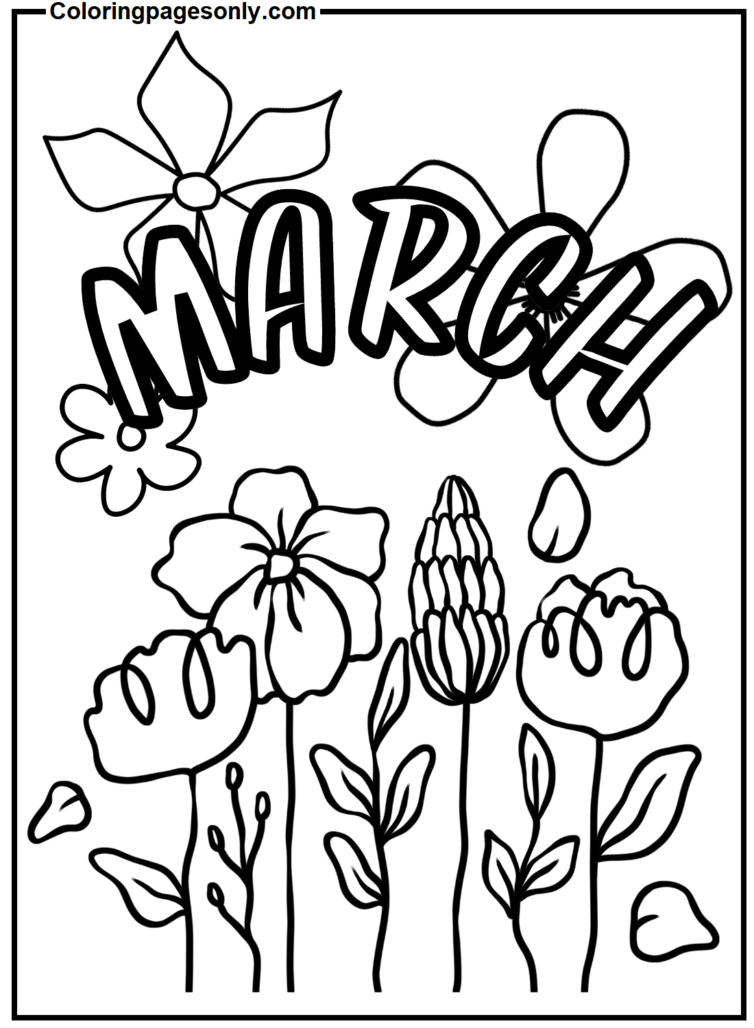 Month March Coloring Page