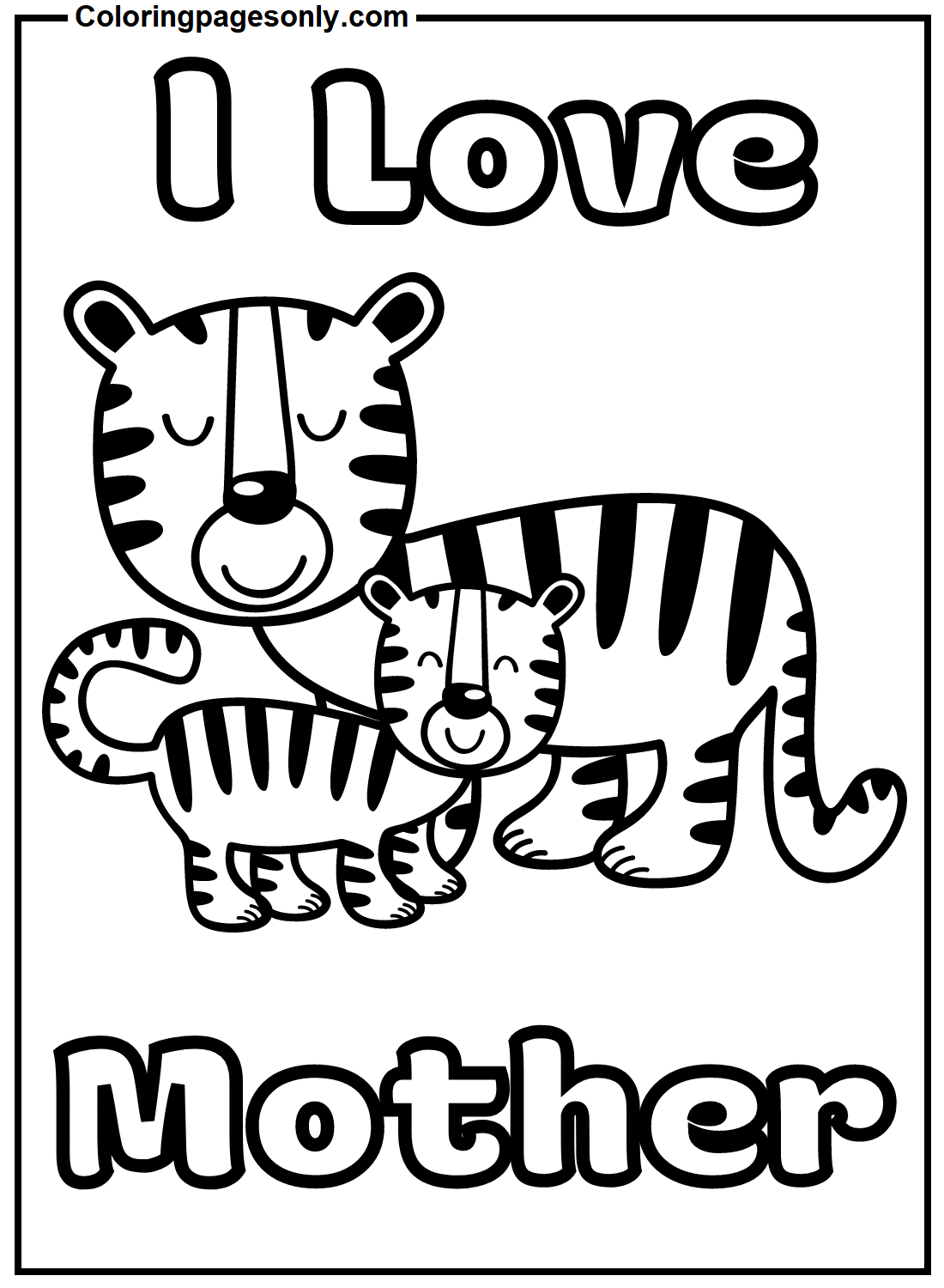 الأم والطفل النمر من أنا أحب أمي