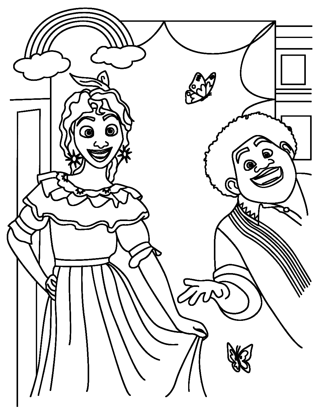 Pepa Madrigal and Felix Encanto Coloring Pages