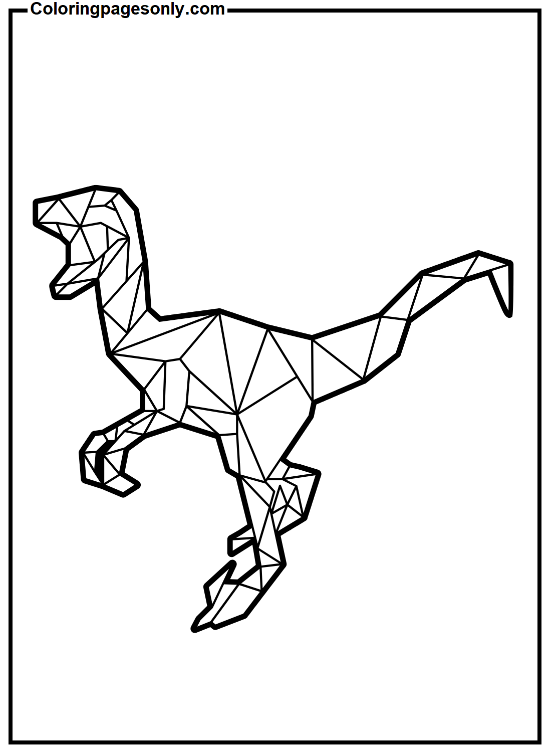 Polygonal Velociraptor Coloring Pages