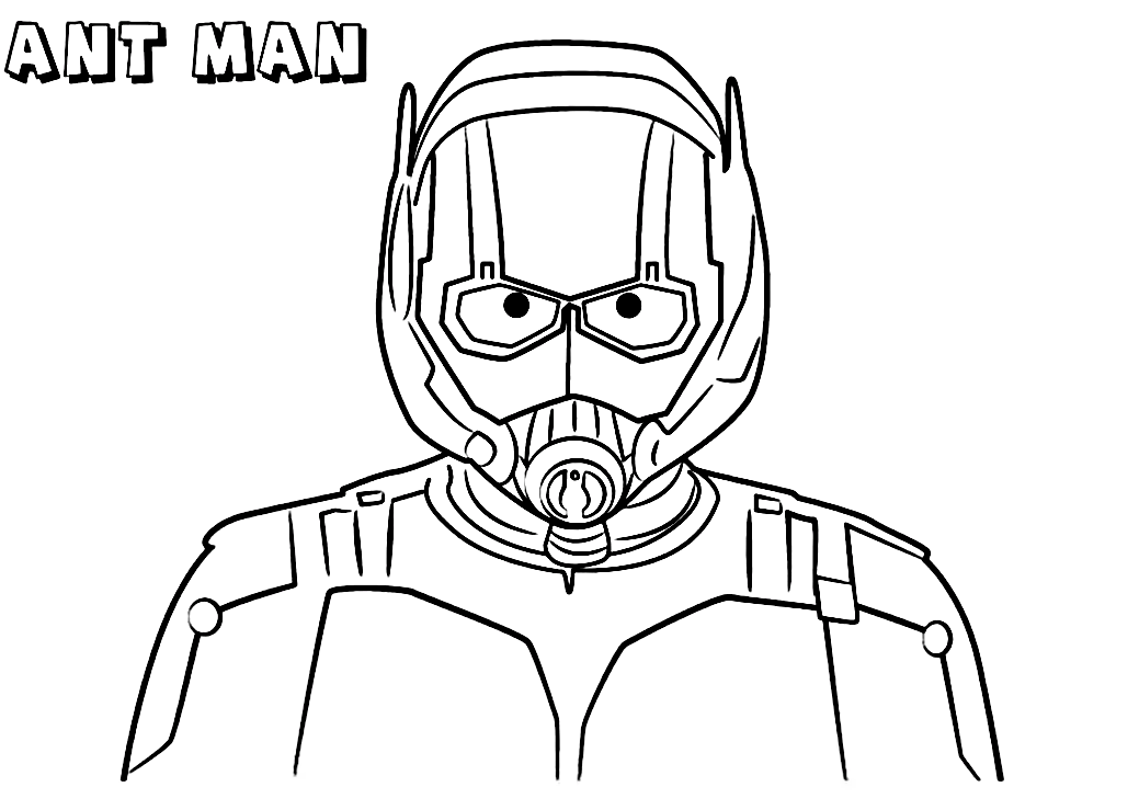 Portrait of Scott Lang in Ant-man form in Ant-man Movie Coloring Pages