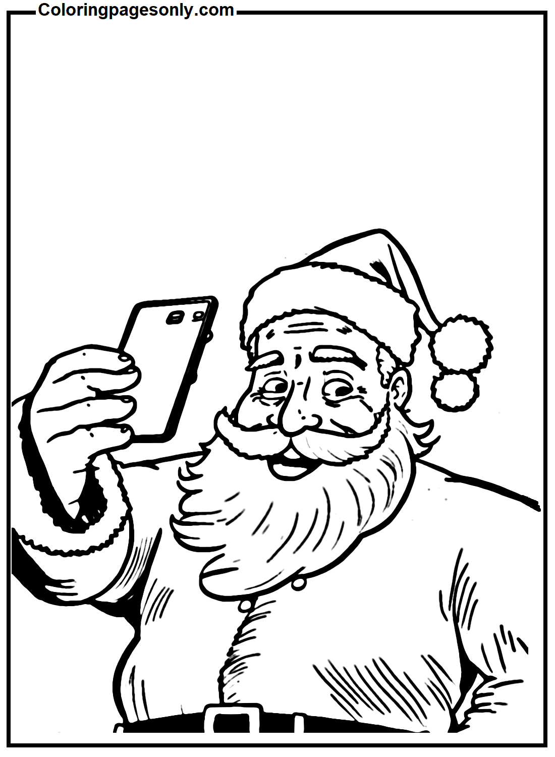 Kerstman neemt een selfie van Selfie