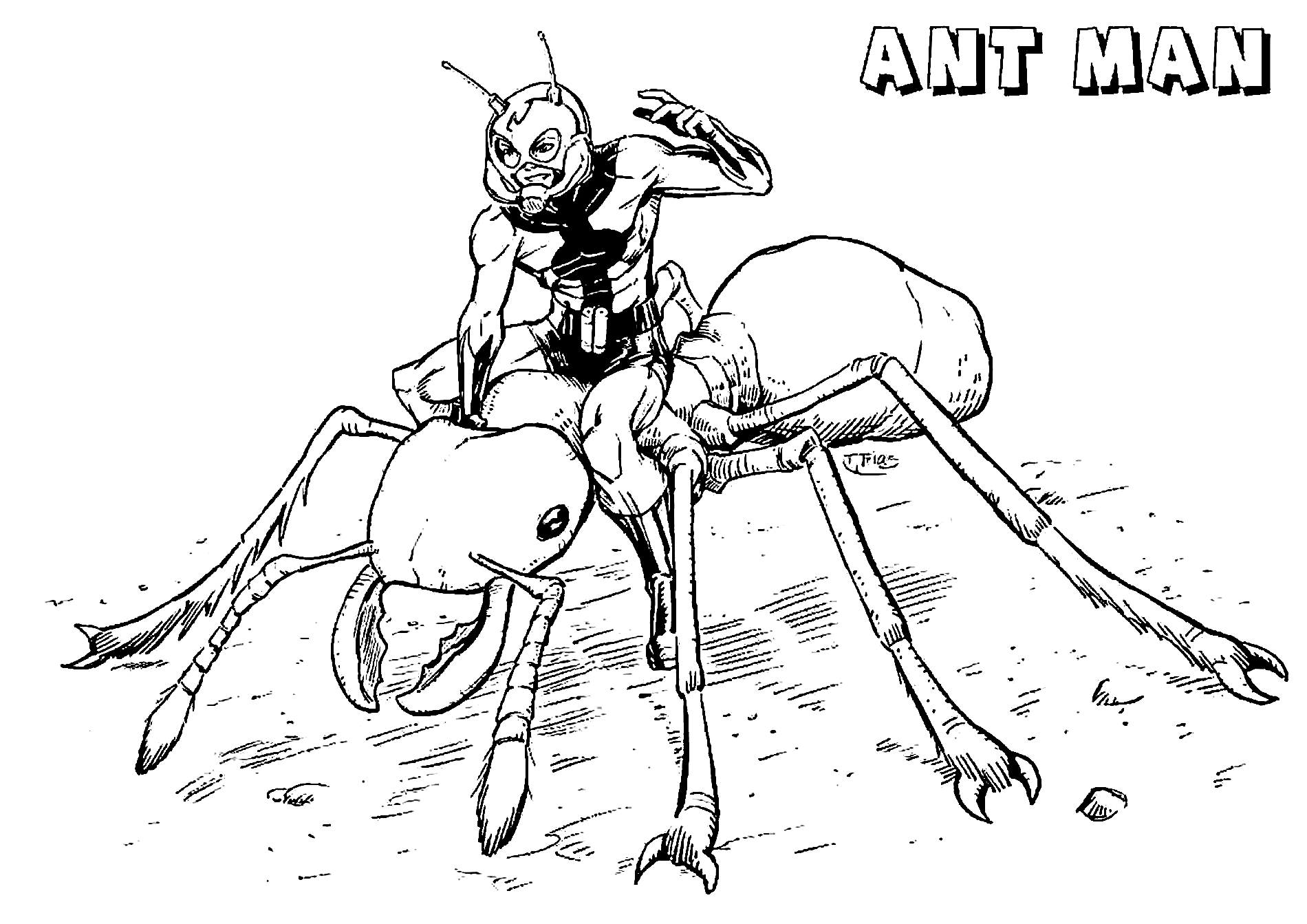 Scott Lang Controls The Ant Details In Ant-man Movie Coloring Page